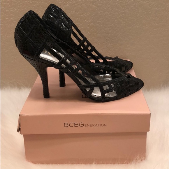 BCBGirls Shoes - BCBG caged snake print heel